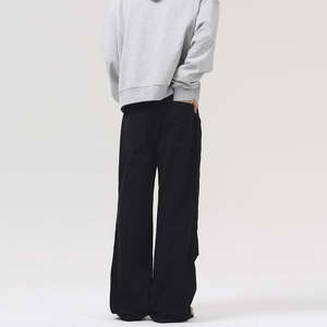 Pantalon de survêtement décontracté pour homme, 100% coton, taille mi-haute, molleton, logo brodé, ample, antistatique, séchage rapide, taille élastique, hiver - Product Image 2