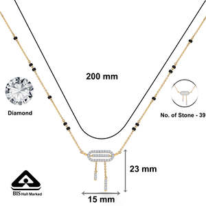 Collar de Mangalsutra Moderno con Cuentas Finas de Oro Celestial y Diamantes para Mujer - Product Image 5