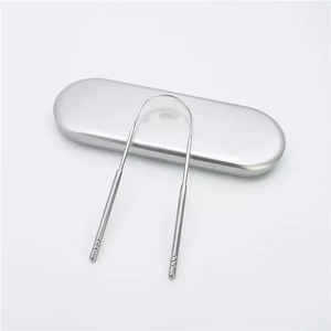 Professional Custom Logo Stainless Steel <b>Metal</b> <b>Tongue</b> <b>Scraper</b> Oral Care <b>Tongue</b> Cleaner for Fresh Breath - Product Image 2