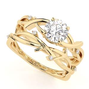 Bague de mariée torsadée en diamant taillé rond 1.50CT pour femme - Product Image 1