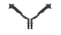 Bras de moniteur double pliable en aluminium OMNI, autoportant, avec articulations, plage de mouvement complète pour écrans d'ordinateur