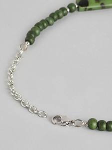 Handmade Womens Angel Statement Green <b>Resin</b> Necklace Multi-Shape Beaded Polished <b>Stone</b> Look Trapezoid Beads Model Pattern - Product Image 6