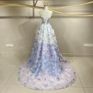 Jancember JFH91 Vestido de Gala Color Lavanda, Encantador Vestido de Quinceañera con Flores Hechas a Mano - Product Image 2