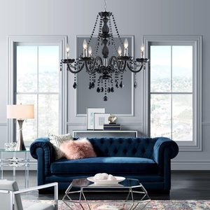 Lámpara de Araña Moderna de Cristal K9, Lámpara de Techo de Cristal Negro, Lámpara Colgante para Comedor y Baño - Product Image 3