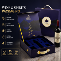 Boîte d'emballage en carton rigide écologique personnalisée, estampillée à chaud, recyclable, boîte à vin magnétique de luxe