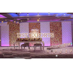 แผงหนังแต่งเป็นพู่สำหรับตกแต่งงานแต่งงานแผงหนังลายดอกไม้ขนาดใหญ่แผงฉากหลังเวทีใหม่การติดตั้งตกแต่งงานแต่งงานขายส่ง - Product Image 1