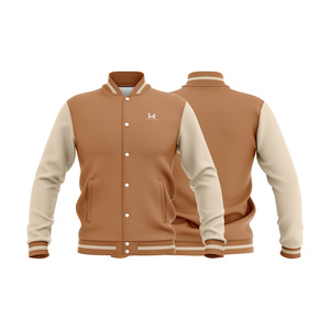 Veste bomber varsity unie à col rond, ample, respirante, coupe-vent, écologique, personnalisée, printemps 2026 - Product Image 3