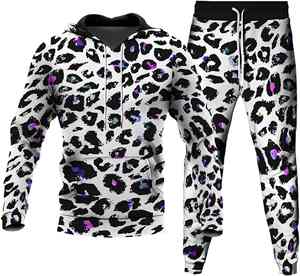 3D <b>Leopard</b> <b>Print</b> Men's 2-Piece Outfits Oversized <b>Hoodie</b> Pants Autumn/Winter Sweatshirt Sets Plus Size Breathable Tracksuit Suits - Product Image 3