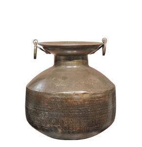 Florero de metal de hierro de primera calidad con detalles antiguos hechos a mano para fines de decoración elegante del hogar y la Oficina - Product Image 5