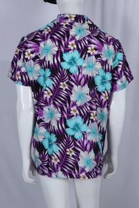 Chemise hawaïenne pour homme coupe ajustée à imprimé feuilles avec col de chemise hawaïen en pur polyester et chemise de plage à manches courtes - Product Image 3