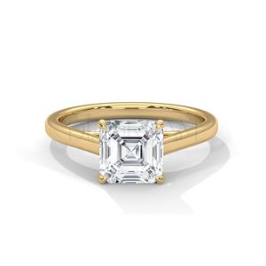 Adorable anillo de diamante Moissanite Original con corte Asscher de solitario elegante para mujer con diseño único de alta calidad de Plata de Ley 925 - Product Image 1