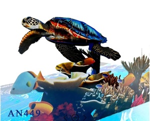 การ์ดป๊อปอัพทำด้วยมือจากกระดาษศิลปะเวียดนามงานหัตถกรรม3D เต่าทะเลดีไซน์ตามสั่ง - Product Image 1