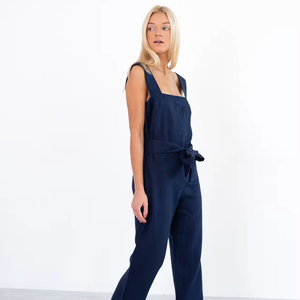Combinaison longue pour femme, taille unique, 100 % coton, manches courtes, séchage rapide, respirante, grande taille, salopette, tenue décontractée - Product Image 1