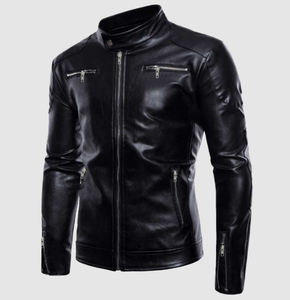 Diseña Tu Propia Chaqueta Bomber de Cuero, Chaqueta de Cuero para Hombre de Alta Calidad, Estilo Motero, Manga Larga, Impermeable - Product Image 1