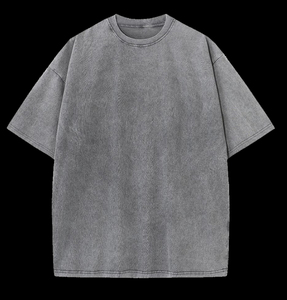 T-shirt vintage rétro de haute qualité délavé à l'acide pour hommes Logo personnalisé 100% coton tricoté Style décontracté surdimensionné - Product Image 6