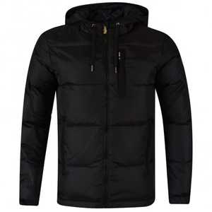 Chaqueta acolchada de invierno pesada para hombre de poliéster con logotipo personalizado cortavientos con capucha estilo deportivo informal al por mayor - Product Image 2