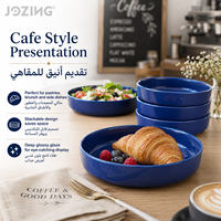 Assiette jetable en céramique bleue de 7,4 pouces pour pâtes, écologique, pour restaurant et hôtel, liquidation de stock