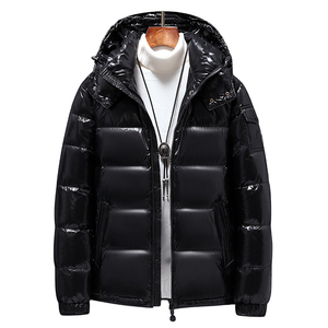 Manteau d'hiver à capuche à manches longues personnalisé OEM pour hommes vestes en coton avec col montant et fermeture éclair imperméable style veste bouffante - Product Image 1