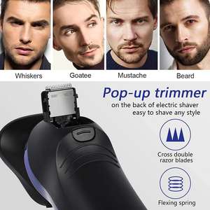 Rasoir électrique rechargeable pour hommes avec écran LED, triple lame, tondeuse nasale, étanche IPX7, pour le visage et le corps - Product Image 5