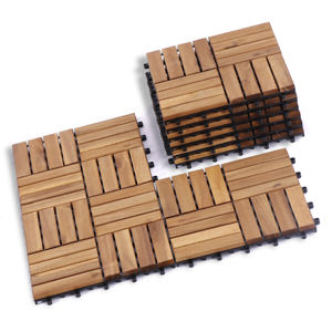 Azulejos de patio entrelazados de madera dura de acacia de diseño moderno del proveedor de Vietnam, suelo de cubierta de 16 listones para patio y jardín - Product Image 2