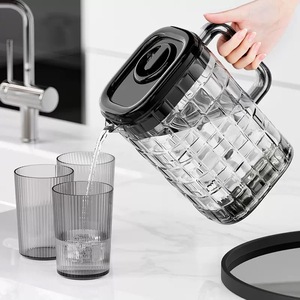 Carafe à eau froide en plastique de 2 L pour limonade, idéale pour l'été, la maison, les festivals en extérieur, avec système de pression, pour le stockage au réfrigérateur - Product Image 3