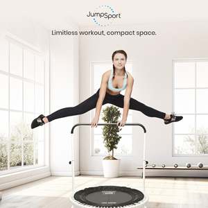 JumpSport Maniglia di supporto in acciaio bianco da 39 pollici per trampolini fitness con gambe arcuate - Product Image 4