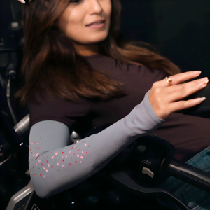 Custom Floral UV Protection Cooling Thumb Hole Sun Protection <b>Compression</b> Outdoor Sports Cycling Running <b>Arm</b> <b>sleeves</b> - Product Image 2