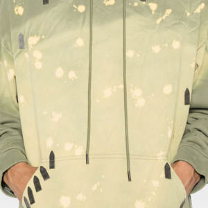 Winter Men's Garment-Washed Distressed Embroidered Hoodie with <b>Applique</b> Digital Printing Distressed Finish - Product Image 6