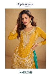 Vente chaude Chinon Avec Broderie Et Travail À La Main Salwar Costume Femme Mode Fabricant Et Fournisseur De L'Inde - Product Image 2