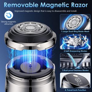 Afeitadora Eléctrica Inalámbrica Portátil, Impermeable, para Uso en Seco y Húmedo, con Pantalla LED y Cabezal de Afeitado Flexible - Product Image 2