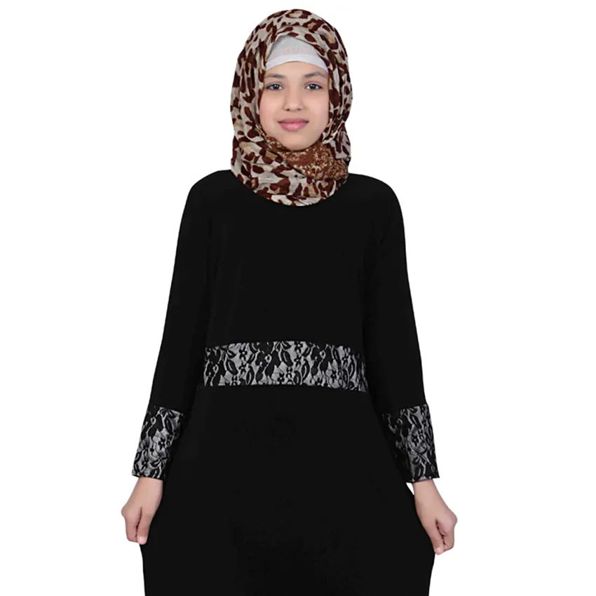 Женская тянущаяся абайя, мусульманская черная абайя, мусульманская одежда, халат с длинными рукавами, Турецкая абайя, модель № 70001