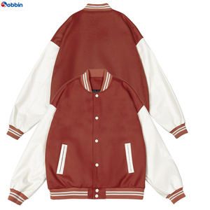 Chaqueta Universitaria de Béisbol Personalizada de Moda, Superventas, para Hombre, Talla Grande, Mangas de Cuero con Bordado Fino - Product Image 4