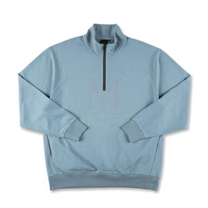 Sudadera de algodón con cremallera de cuarto unisex al por mayor-Sudadera de media cremallera suave y cómoda 2024 - Product Image 2