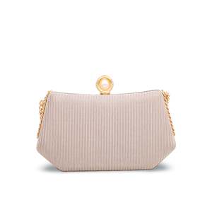 Pochette fantaisie dorée perle sac à main de soirée motif floral doublure acrylique chaîne perle décoration pour mariages fêtes - Product Image 1