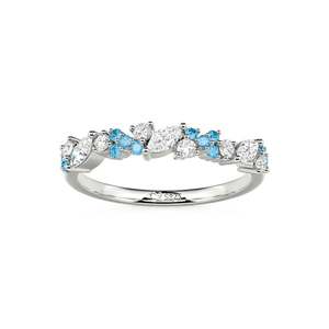 Anillo de Media Eternidad Personalizado para Mujer - Bañado en Oro Rosa o Oro con Incrustaciones Románticas - Product Image 3