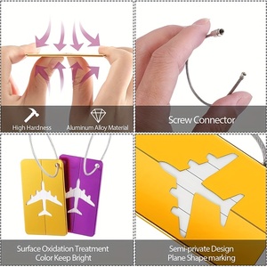 Etichetta per bagaglio in lega di alluminio stile aereo 7.5*4.5cm con carta d'identità perfetta per bagagli borsa accessori da viaggio - Product Image 3
