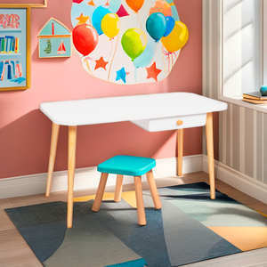 wholesalers online kids furniture cute mini rectangular white wooden and MDF wood kids' <b>table</b> for ages 6-10 - Product Image 6