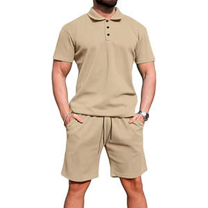 <b>Men</b> Athletic T-Shirt and <b>Shorts</b> Set Two-Piece Outfit with Comfortable Fit Ideal for Gym Training Running and Casual Wear - Product Image 1