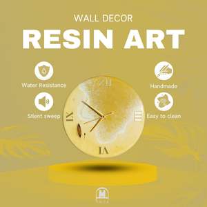 Horloge de maison de luxe, faite à la main en résine, thème océan, moderne, étanche, surdimensionnée, veilleuse, décoration de mariage, décoration de salle à manger - Product Image 5