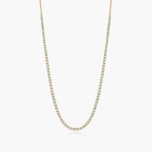3.50mm Moissanite Diamond <b>Tennis</b> Chain <b>Necklace</b> 925 <b>Silver</b>/10K Gold Plated Iced out Hip Hop Style for Men's & Women's Weddings - Product Image 1