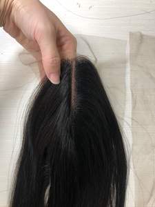 Vente en gros 14 pouces noué à la main fermeture frontale vierge Remy brut vietnamien Extension de cheveux humains 5x5 dentelle transparente droite - Product Image 2