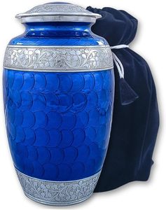 Handmade <b>Large</b> Adult Size Mosaic Aluminium Glass Cremation <b>Urn</b> Unique Funerals Supply With Individual Tiles Applied Burial - Product Image 3