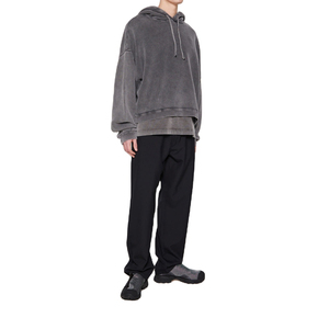 Sweat à capuche pour homme 100% coton lourd de haute qualité lavage à l'acide surdimensionné avec logo personnalisé sérigraphie à grande vitesse pour l'hiver - Product Image 3