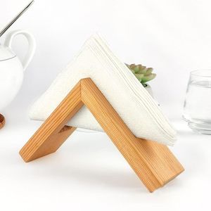 Porte-serviettes en bois minimaliste pour table à manger, support à mouchoirs en bois durable, design carré autoportant, finition brun foncé - Product Image 5