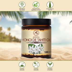 Huile de Monoï de Tahiti Aromatika 100ml, fleur de Tiaré macérée dans l'huile de coco pour le visage, le contour des yeux et les peaux sensibles - Product Image 2