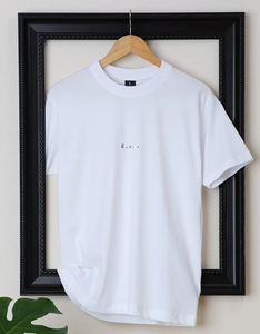 เสื้อยืดผ้าฝ้าย100% สำหรับผู้ชายดีไซน์ไหล่ตกป้ายโลโก้ตามสั่งแบบมีหลายสีทึบสวยไม่เหมือนใครจากบังกลาเทศ160แกรม - Product Image 1