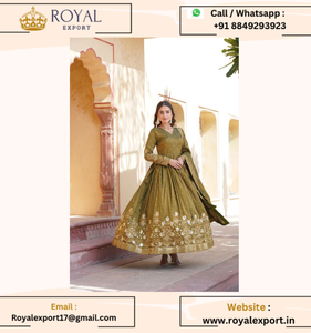 Bộ sưu tập mới của thêu zari làm việc <span class=keywords><strong>anarkali</strong></span> áo choàng Viscose vải salwar kameez cho đám cưới và bên mô hình Số ưa thích - Product Image 4