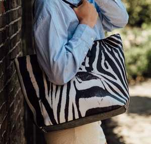 <b>Large</b> Fashion Animal Print Genuine Leather Shopping <b>Bag</b> with Shoulder Handle for Gym Sport & Wedding Daily Use - Product Image 1