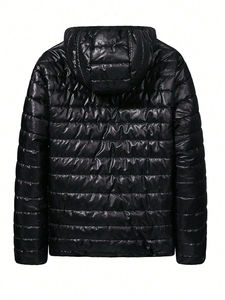 OEM Custom Men's Lightweight Puffer <b>Jacket</b> Winter <b>Waterproof</b> Shinny <b>Padded</b> Hooded <b>Jacket</b> with Pocket Decoration Bubble Fabric - Product Image 2
