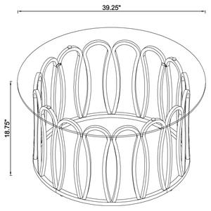 Table basse ronde moderne et écologique avec plateau en verre et cadre en métal, grande taille pour la décoration de la maison et des mariages - Product Image 4
